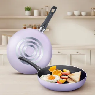 【ASD 愛仕達★momo獨家】輕油少煙雙鍋組-28cm(深炒鍋28cm+平底鍋28cm 通過SGS檢驗 不含PFOA)