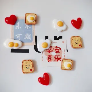 【Paper Play】冰箱貼 冰箱磁鐵/趣味愛心早餐主題造型磁鐵 冰箱磁鐵 單入(8款任選)