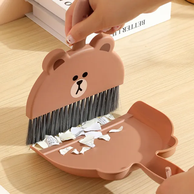 【LINE FRIENDS】熊大家用桌面清潔小掃把組(迷你掃把 除塵刷 鍵盤刷)