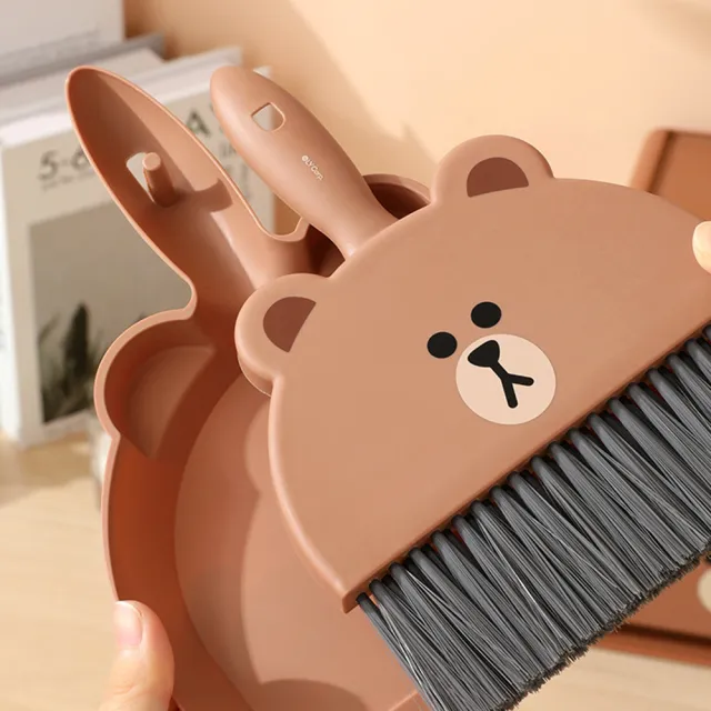 【LINE FRIENDS】熊大家用桌面清潔小掃把組(迷你掃把 除塵刷 鍵盤刷)