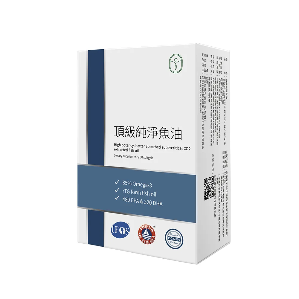【De Chuang 德創生技】頂級純淨魚油1入組 混合型魚油含Omega-3 EPA+DHA(60粒/入)