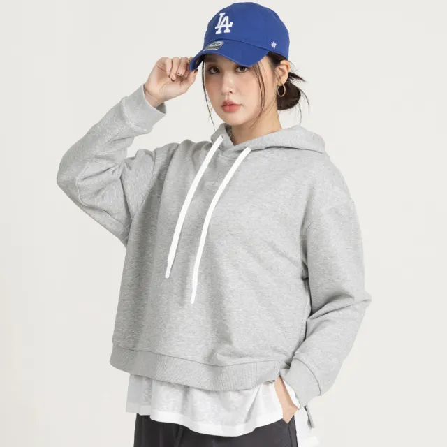 【M：MINb】not today繡花開衩連帽大學T(灰色/中大尺碼女裝/XL女裝/女裝/大尺碼上衣/大尺碼帽T)