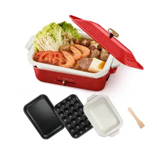 【超值組★日本BRUNO】料理深鍋+多功能電烤盤(共二色)