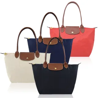【LONGCHAMP】LE PLIAGE長把再生尼龍摺疊水餃包(中款/多色)