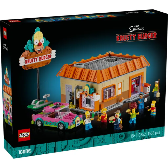 【LEGO 樂高】Icons 10352 The Simpsons：Krusty 漢堡店(辛普森家庭 居家擺設 積木 玩具)