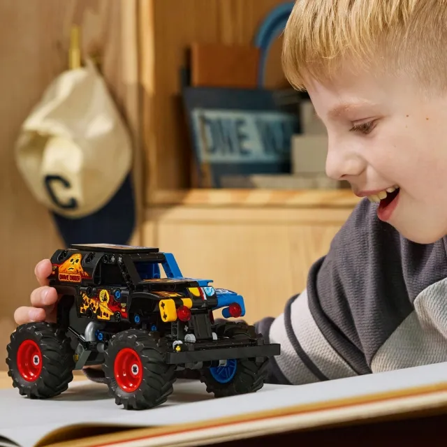 【LEGO 樂高】科技系列 42219 Monster Jam Grave Digger 火與冰(怪獸卡車 迴力車玩具 積木 玩具)