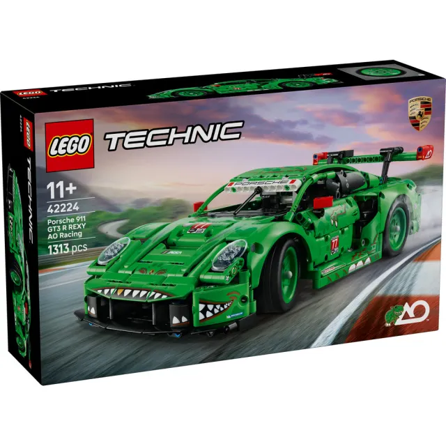 【LEGO 樂高】科技系列 42224 Porsche 911 GT3 R REXY AO Racing 賽車(保時捷跑車 賽車模型 積木 玩具)