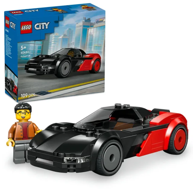 【LEGO 樂高】城市系列 60486 電動超跑(玩具車 創意力遊戲 積木 兒童玩具)