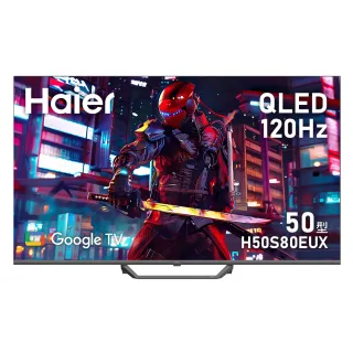 【Haier 海爾】58H快配★50型 4K QLED Google TV 量子點智慧聯網顯示器(H50S80EUX)