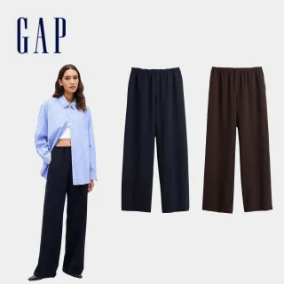 【GAP】女裝 鬆緊寬褲-多色任選(818696)
