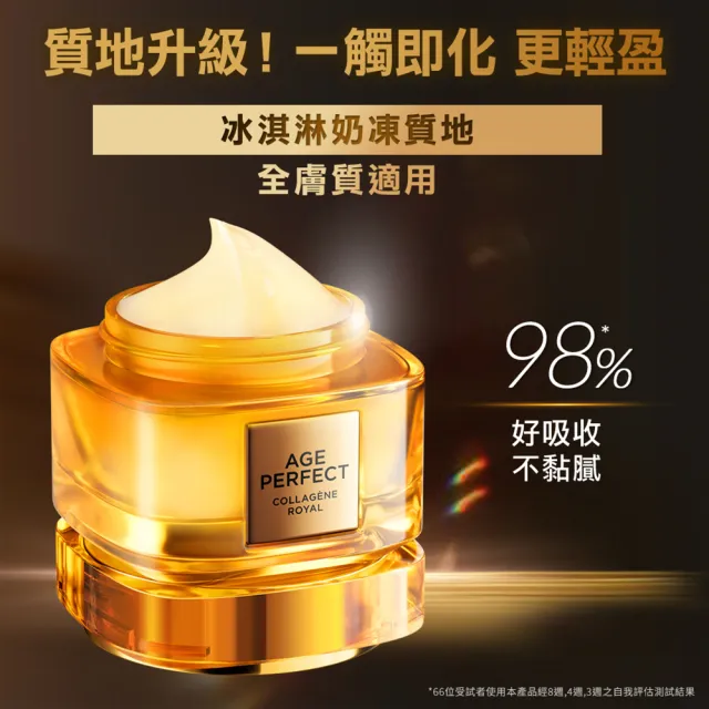 【L’OREAL Paris 巴黎萊雅】金致臻顏花蜜奢養膠原乳霜2入組60mlx2-輕盈/滋潤乳霜(面霜/小蜜罐)