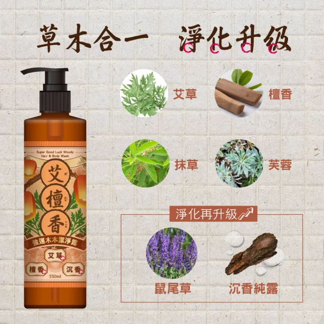 【美吾髮】艾淨化 除穢招福草本能量平衡大四喜組(多款任選/抹草/淨化/招福/招財/檀香/桃花/艾草沐浴乳)