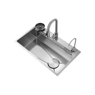 【窩居】75x45CM不鏽鋼單槽 壓紋家用洗菜盆 廚房水槽(大單槽 洗碗槽 洗菜池)