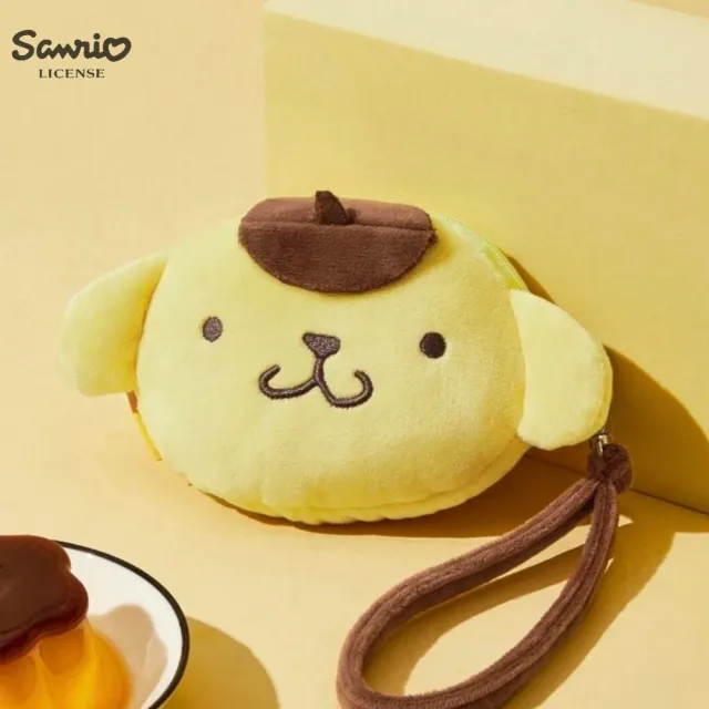 【SANRIO 三麗鷗】雙11 布丁狗Pom Pom Purin正版授權毛絨零錢包耳機包吊飾鑰匙圈(閨蜜女兒女友生