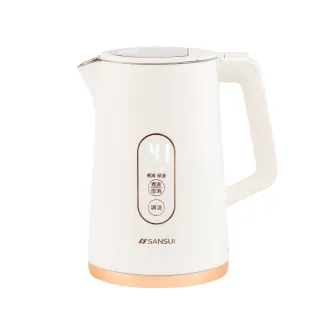 【SANSUI 山水】1.7L不鏽鋼智能溫控電茶壺 快煮壺 電熱水壺 母親節禮物(SWB-K99W)