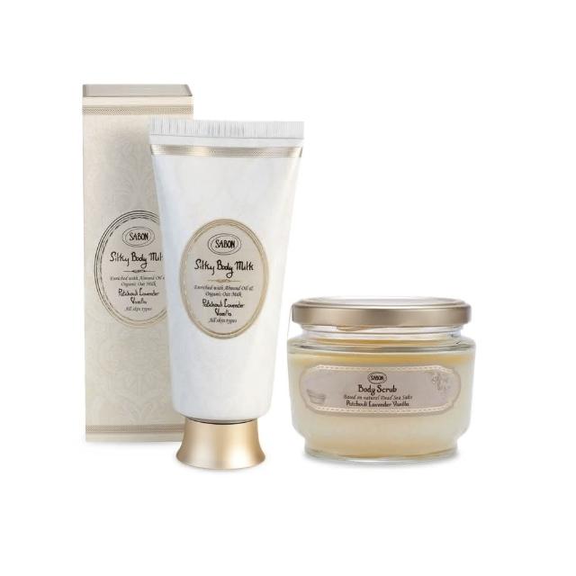【SABON】官方直營 細緻絲綢肌推薦組(絲綢身體乳液200ml+身體磨砂膏320g)