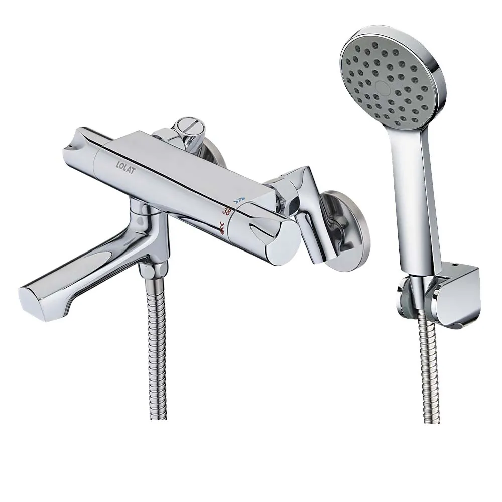 LOLAT 羅力】☆momo獨家商品特談☆沐浴恆溫龍頭/附單段大流量蓮蓬頭含管+掛座衛浴龍頭水龍頭(STN2365H) - momo購物網-  好評推薦-2026年1月