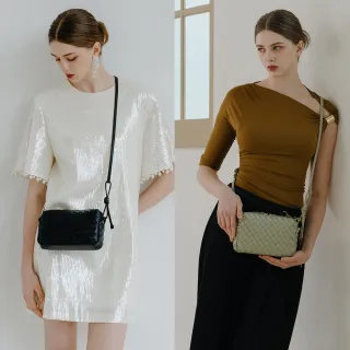 日本SAMANTHA THAVASA小羊皮編織肩背包