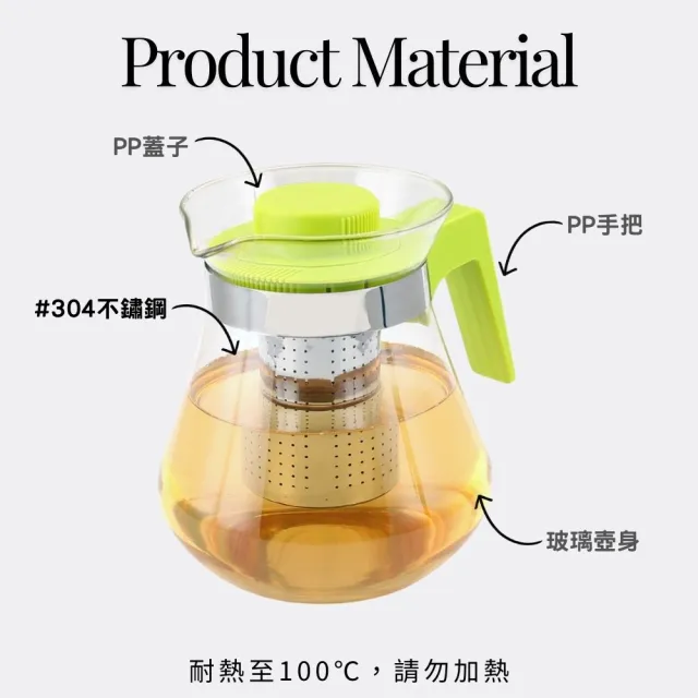 【Glass King】GK-823 歐式多用壺 玻璃泡茶壺 大容量冷水壺 水果茶壺 花茶壺 冷泡壺