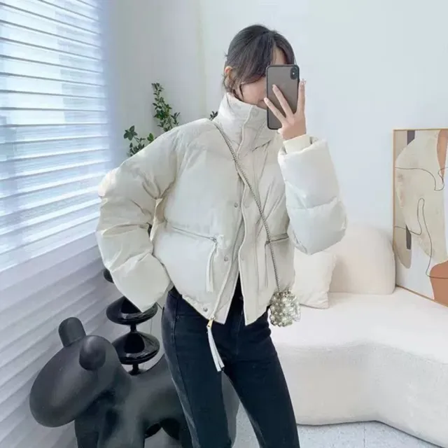 【D.studio】韓版立領寬鬆麵包外套(冬天女裝衣服保暖外套羽絨外套 冬天外套防風外套連帽外套J308)