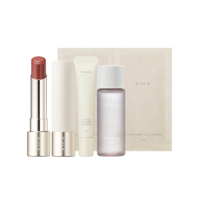 【RMK】露光柔潤口紅蕊+殼人氣組(多色任選_加贈防護潔膚組)
