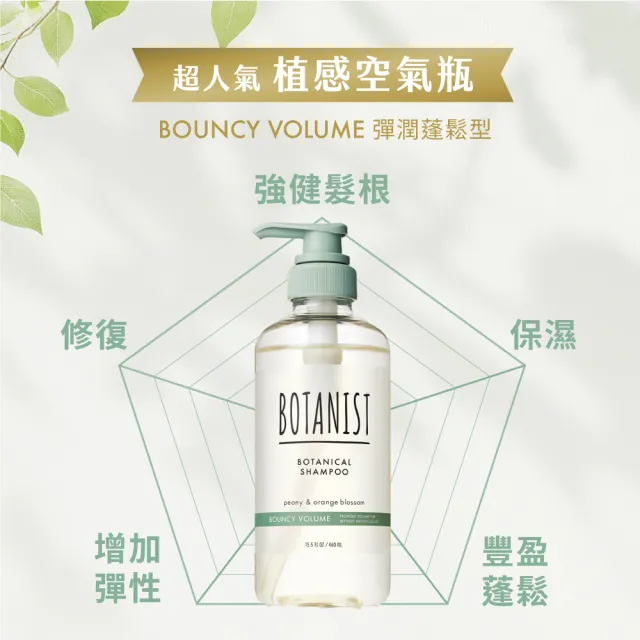 【BOTANIST】植物性洗髮精/潤髮乳460ml-2入(受損護理/髮肌淨化/彈潤蓬鬆 植感空氣瓶)
