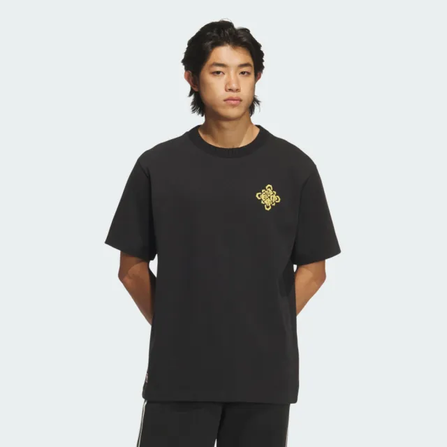 【adidas 愛迪達】愛迪達 Lny Tee U 男女 T恤 運動上衣 休閒短袖 黑 黃 亞版(KT0714)
