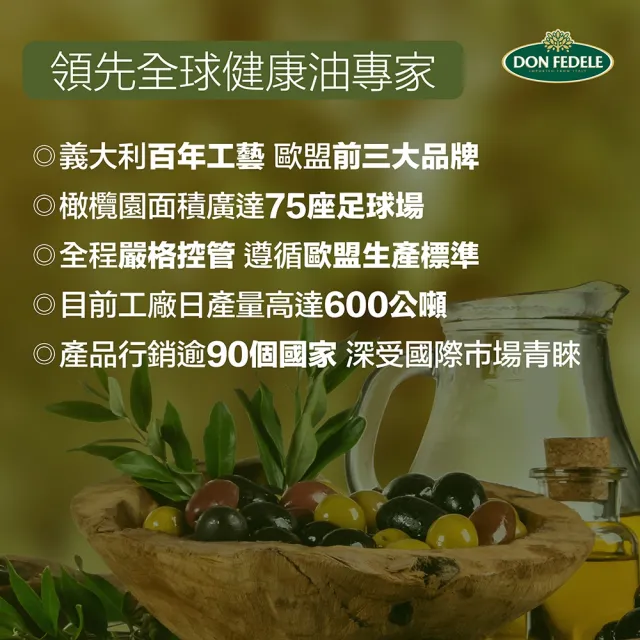 【DON FEDELE】義大利 費德 純橄欖油 1000mL(耐高溫 純天然)
