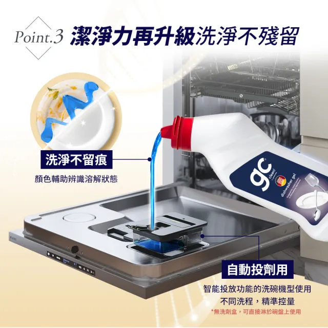 【gc clean】洗碗機專用洗碗凝露750mlx2(強效去油/快速溶解/全機型適用)