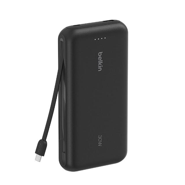 【BELKIN】BoostCharge 20000mAh 自帶USB-C線快充行動電源-30W(BPB024)