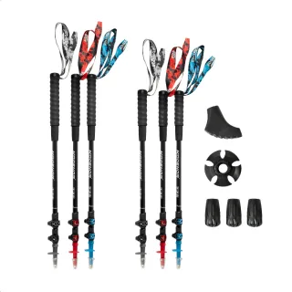 極限輕量碳纖維登山杖148g 贈球型保護套*3/鞋型套保護套*1/泥托*1 徒步拐杖 健走杖 折疊 伸縮杖