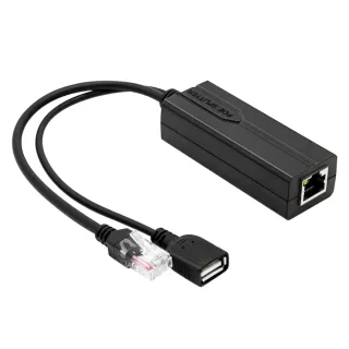 【激安殿堂GAPL】PoE 網路供電傳輸分離器/48V轉5V/USB轉接(黑色RJ45/Type A)