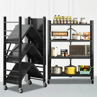 【ONE HOUSE】四層70寬_升級全碳鋼 洛克免組裝折疊置物架(廚房架/層架/收納架/鐵架/電器架/書架)