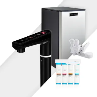 【藍海淨水】BO-7008 316不鏽鋼冷熱觸控式廚下型飲水機（極致黑）+ BO-8111 高效能除鉛抑垢淨水器