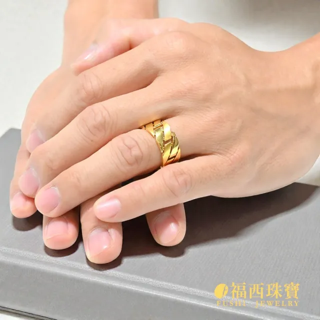 【福西珠寶】黃金戒指 #11號 鎧甲戒 6D立體寬版設計 硬派造型 固定戒圍 (金重0.89錢正負0.03錢)