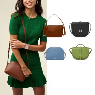 【FOSSIL 官方旗艦館】經典百搭真皮斜背包/水桶包 送禮推薦(多款任選)