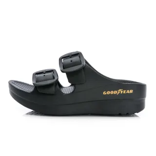 【GOODYEAR 固特異】魔力系列-緩震輕量拖鞋/女鞋 台灣製 黑(GAWL52750)