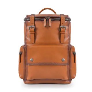 【A&L 紳士館】交換禮物 真皮/進口樹膏牛皮Jacoby超大容量後背包-V0315(真皮包包 復古棕)