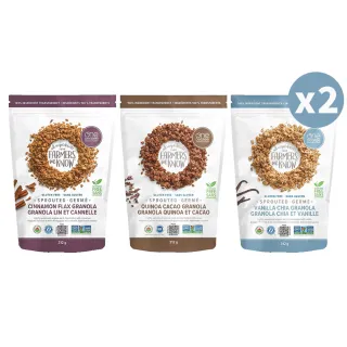 即期品【One Degree Organic Foods】有機無麩質發芽穀物脆片 312gx2包(香草奇亞籽/藜麥可可/肉桂亞麻仁)
