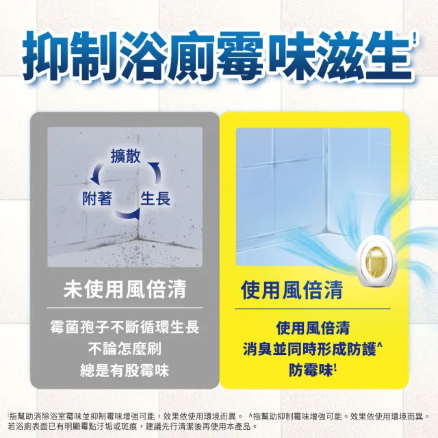 【風倍清】浴廁用防霉防臭劑/芳香劑4入組(2入裝X2-柔和花香/清新柑橘 任選)