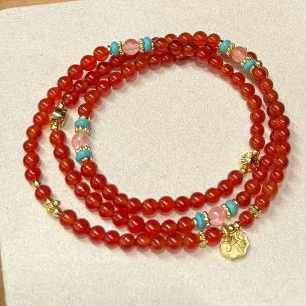 南紅瑪瑙　布袋様 勝弘珠寶】天然南紅瑪瑙金鎖手串(南紅瑪瑙手串) - momo購物網- 好評