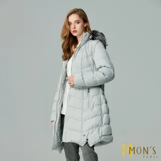 【MON’S】帽領袖可拆兩穿鋪棉大衣(直)