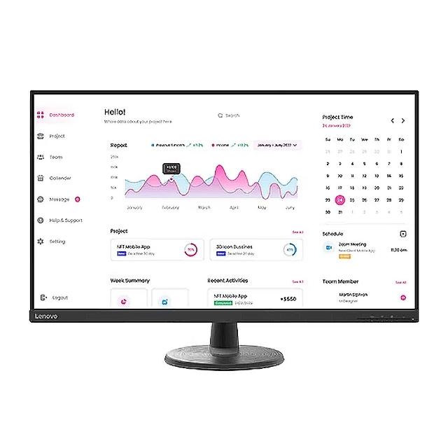 Lenovo 聯想 D32-40 是一款31.5吋 IPS 面板顯示器，解析度達 1920x1080，提供 3000:1 高對比與 178° 廣視角，適合學生入門使用及追劇看片。具備 4ms 反應時間、60Hz 更新率、250 cd/m² 亮度，以及護眼功能與窄邊框設計。支援 HDMI 與 DisplayPort 輸入，VESA 壁掛相容，重量僅 6.3kg，外觀尺寸 714.1 x 502.8 x 225.2 mm，三年保固，BSMI 認證 R33B65，無內建喇叭與 USB 插槽，是健康護眼首選。