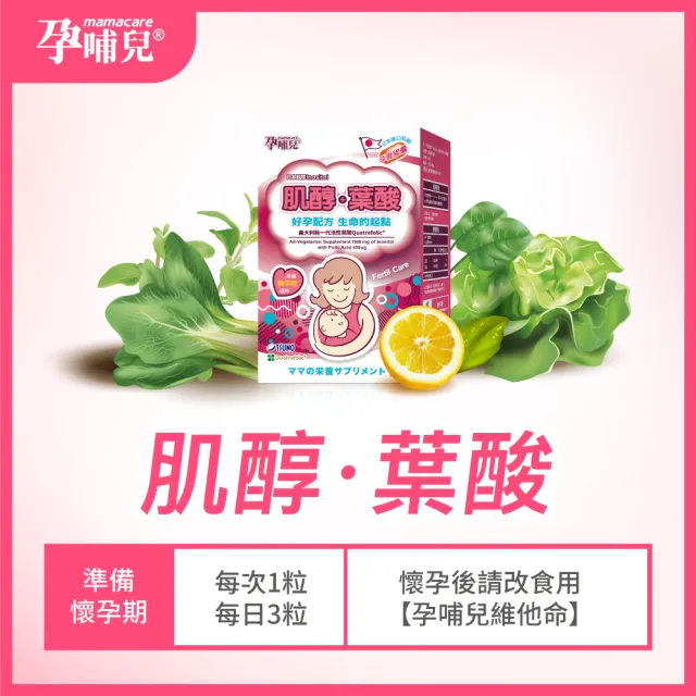 【mamacare 孕哺兒】肌醇+葉酸★孕育膠囊(備孕期專用)