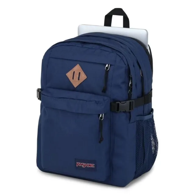 【JANSPORT】雙11 Main Campus 後背包 多收納隔層 S型肩帶 減輕壓力 海軍藍(JS0A4QUL003)