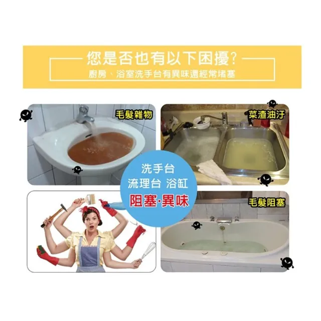 【HAPPY HOUSE 快樂屋】活氧酵素泡泡水管清潔劑 300ML(管路除臭/排水管/大掃除/除舊布新)