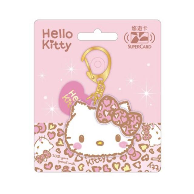 【Easycard 悠遊卡】代銷 Hello Kitty豹紋愛心Supercard壓克力造型悠遊卡-立體蝴蝶結