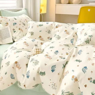 【日禾家居】買一送一 200織100%純棉兩用被床包組-均價(單/雙/加大_多款任選)