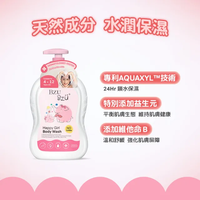 【BZU BZU】兒童洗髮潤髮沐浴組(全台唯一/4歲以上兒童及成人適用)