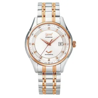 【Ogival 愛其華】官方授權G1 經典雙色真鑽機械錶-男錶-42mm(3356AJGSR)